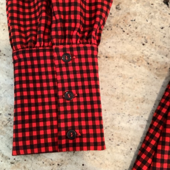 First Love Plaid Check Midi/Maxi Dress Size Small Red & Black - Picture 7 of 10